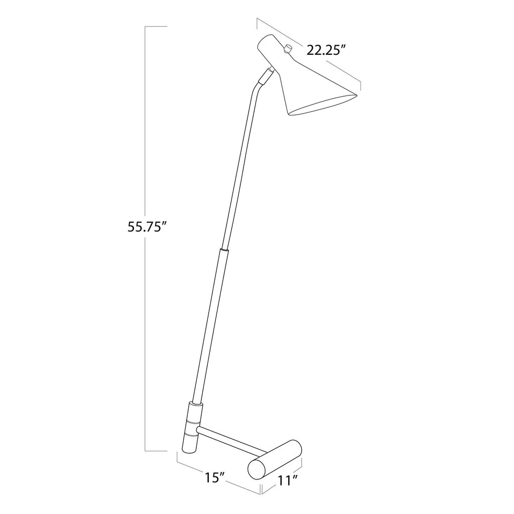 14-1060WTNB Spyder 1 Light Floor Lamp | Dimensions Image