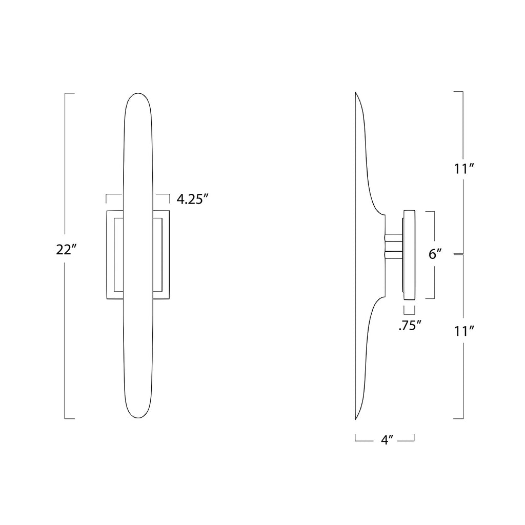 15-1045NB Redford 2 Light Sconce | Dimensions Image