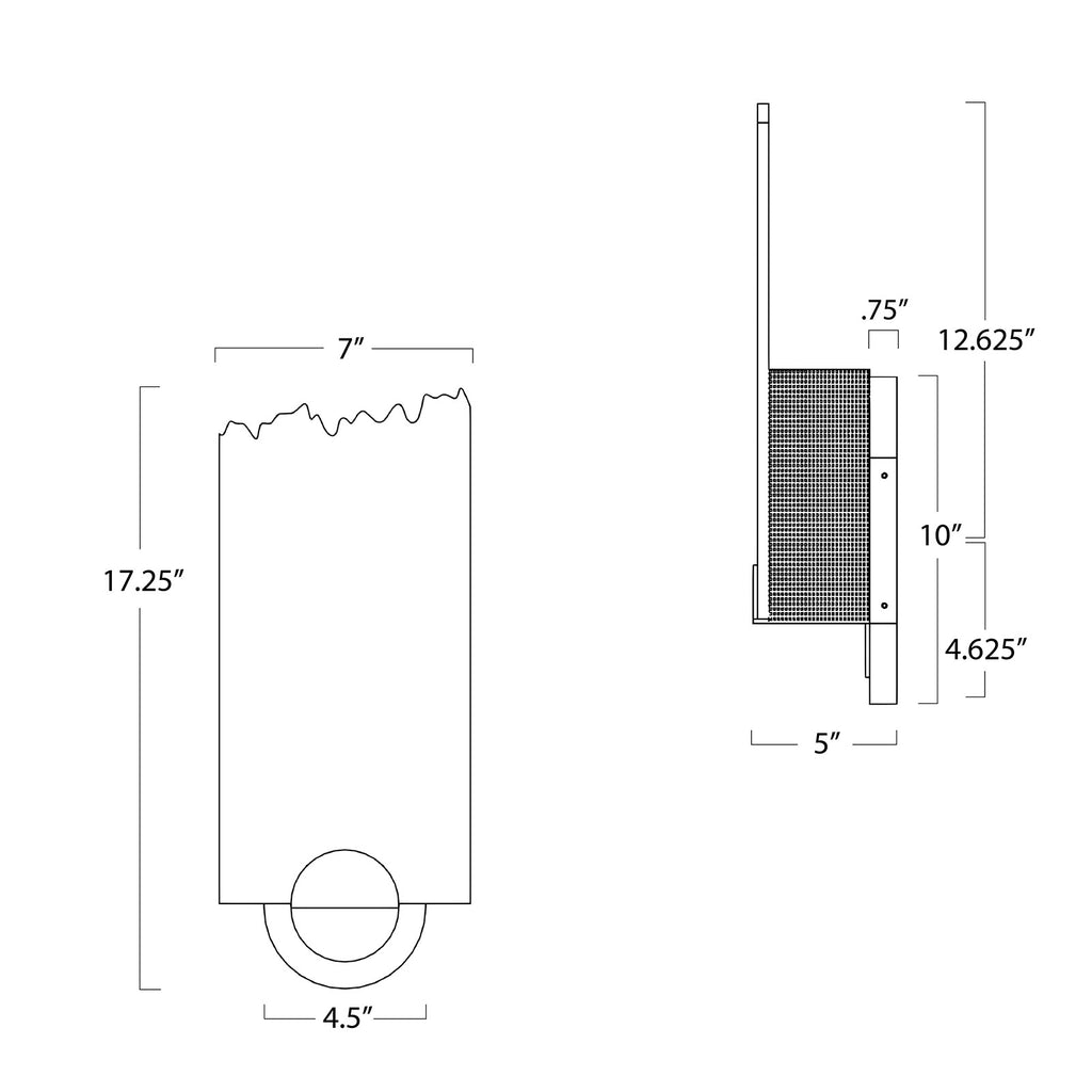 15-1111 Jonah 1 Light Sconce | Dimensions Image