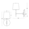 15-1118 Mia 1 Light Sconce | Dimensions Image