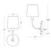 15-1119 Camilla Bent 1 Light Sconce | Dimensions Image