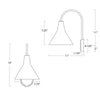 15-1121ORB Dublin 1 Light Task | Dimensions Image
