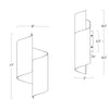 15-1157BLK Folio 2 Light Sconce | Dimensions Image
