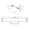 15-1177ORB Tate 2 Light Picture Light | Dimensions Image