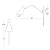 15-1182WTNB Spyder 1 Light Swing Arm | Dimensions Image