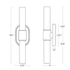 15-1201ORB Dixon 2 Light Sconce | Dimensions Image
