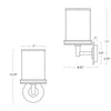 15-1207ORB Adria 1 Light Sconce | Dimensions Image