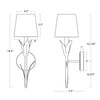 15-1218GLD-NAV River Reed 1 Light Sconce | Dimensions Image