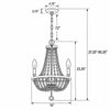 Crystorama Hand Cut 15" Chandelier - Product Dimensions