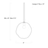 16-1088NB Molten 1 Light Chandelier | Dimensions Image