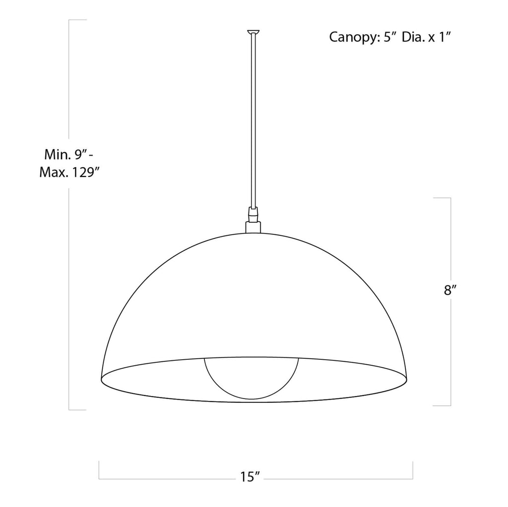 16-1090WT Sigmund 1 Light Chandelier | Dimensions Image