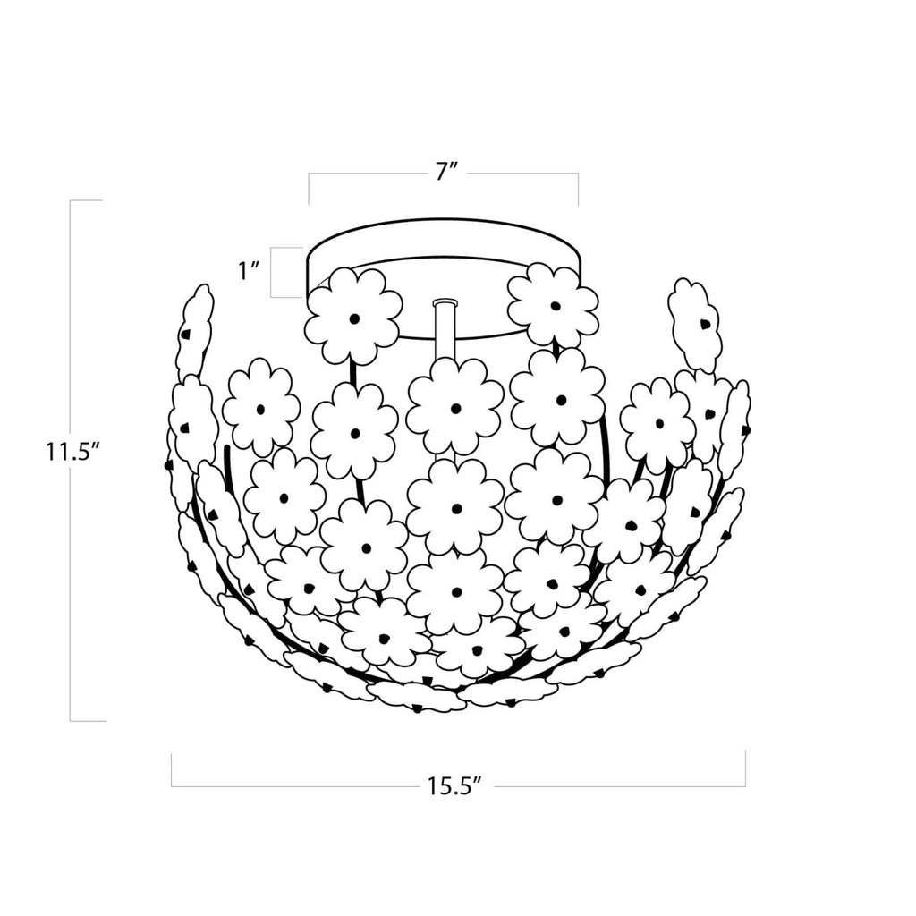 16-1176 Charlotte 2 Light Flush | Dimensions Image