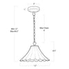 16-1214 Cally 1 Light Chandelier | Dimensions Image