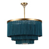 16-1257BLU Cabaret Fringe 4 Light Chandelier | Main Image