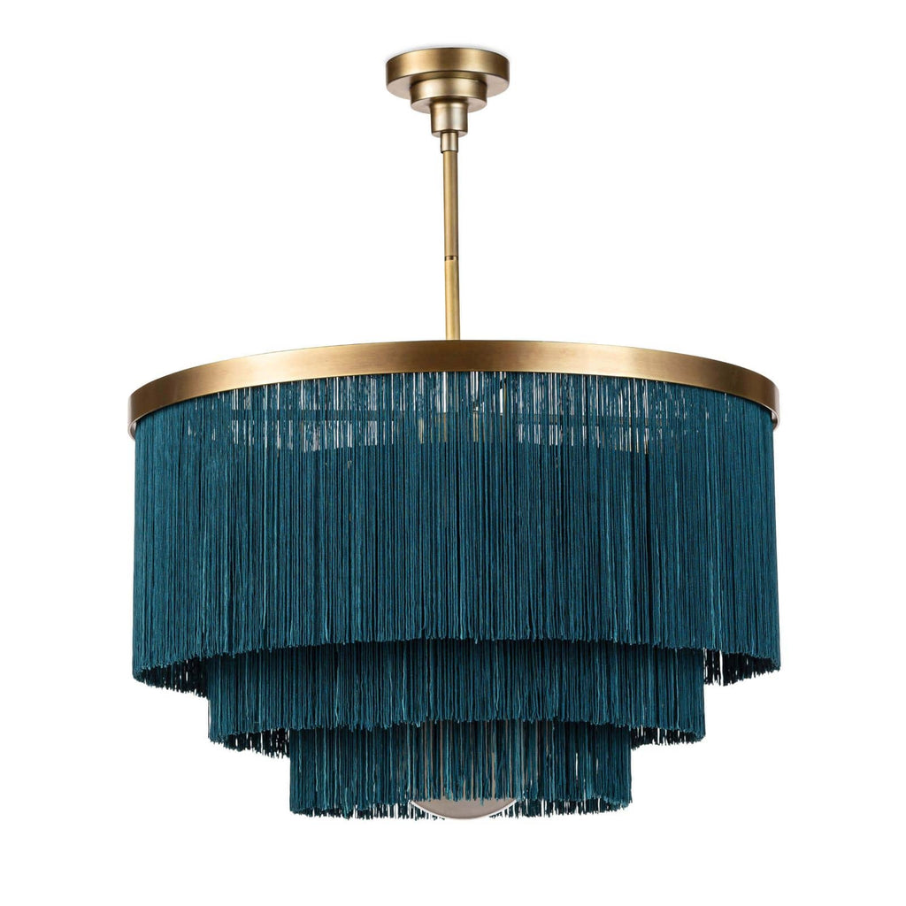16-1257BLU Cabaret Fringe 4 Light Chandelier | Main Image