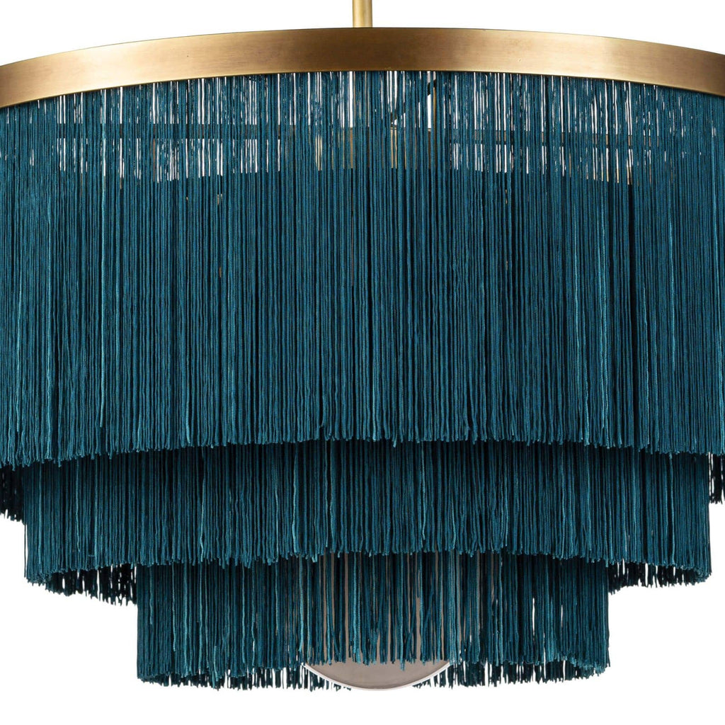 16-1257BLU Cabaret Fringe 4 Light Chandelier | Alternate Image