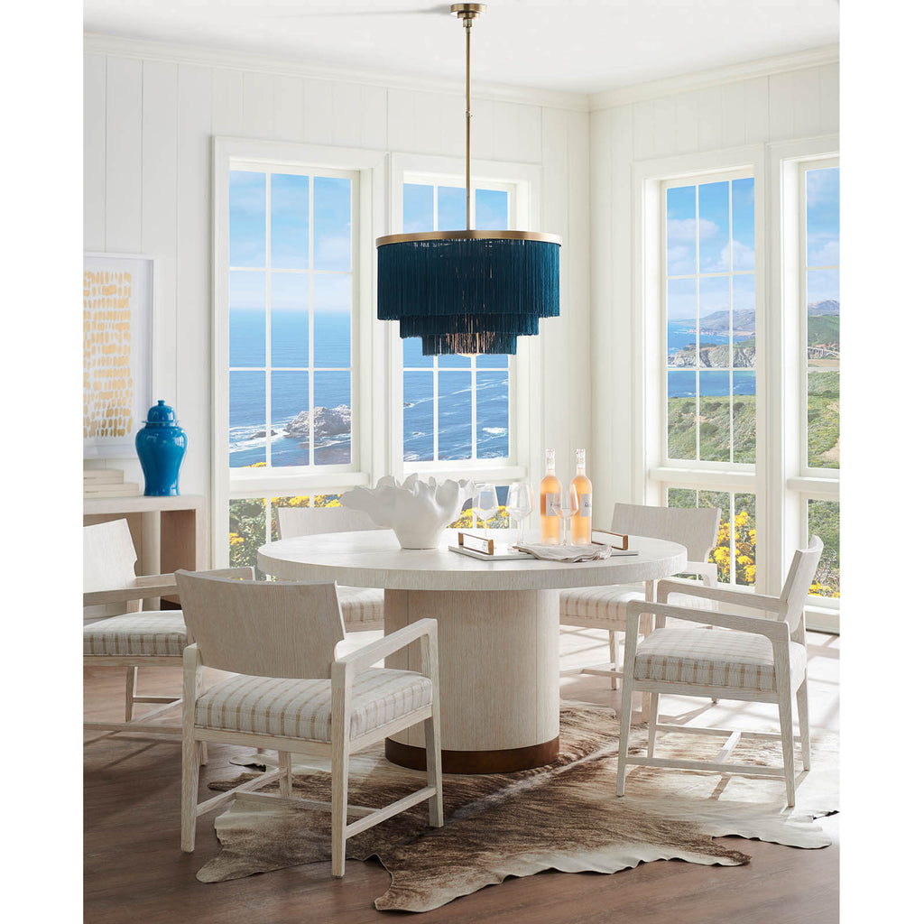 16-1257BLU Cabaret Fringe 4 Light Chandelier | Lifestyle Image