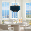 16-1257BLU Cabaret Fringe 4 Light Chandelier | Lifestyle Image