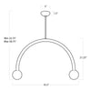 16-1317NB Happy 2 Light Chandelier | Dimensions Image