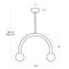 16-1318PN Happy 2 Light Chandelier | Dimensions Image