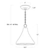 16-1322 Southern 1 Light Chandelier | Dimensions Image