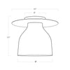 16-1354PN Mixer 1 Light Flush | Dimensions Image