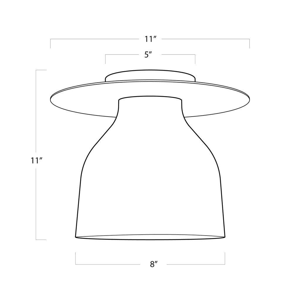 16-1354PN Mixer 1 Light Flush | Dimensions Image