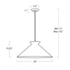 16-1429BLK Viggo 1 Light Chandelier | Dimensions Image