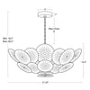 16-1455CLR Holly 9 Light Chandelier | Dimensions Image