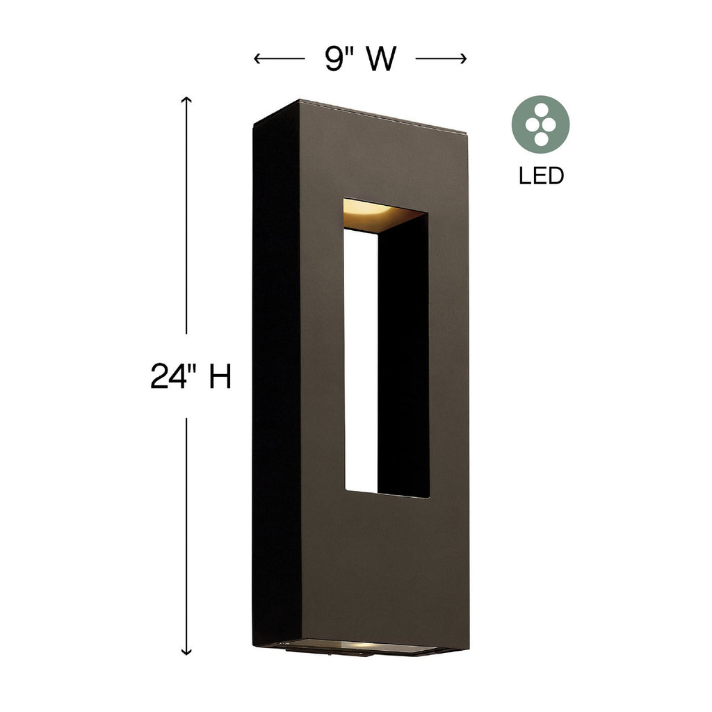 1649BZ-LL Atlantis 2 Light Modern / Contemporary Outdoor Wall Mount | Alternate Image