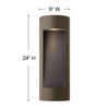 1664BZ Luna 2 Light Modern / Contemporary Outdoor Wall Mount | Alternate Image