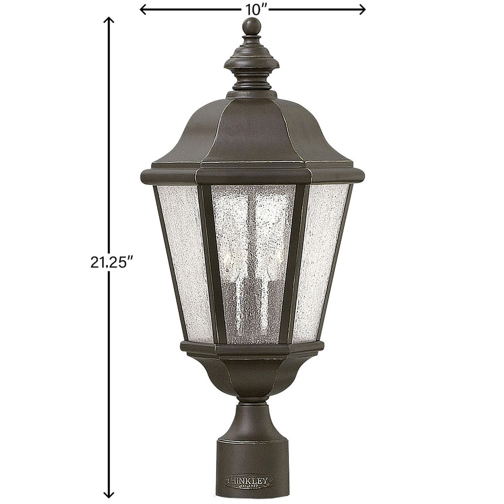 1671OZ-LL Edgewater 3 Light Outdoor Post/Pier Mount|Dimensions Image