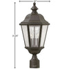 1671OZ Edgewater 3 Light Outdoor Post/Pier Mount|Dimensions Image