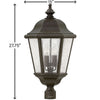 1677OZ-LL Edgewater 4 Light Outdoor Post/Pier Mount|Dimensions Image