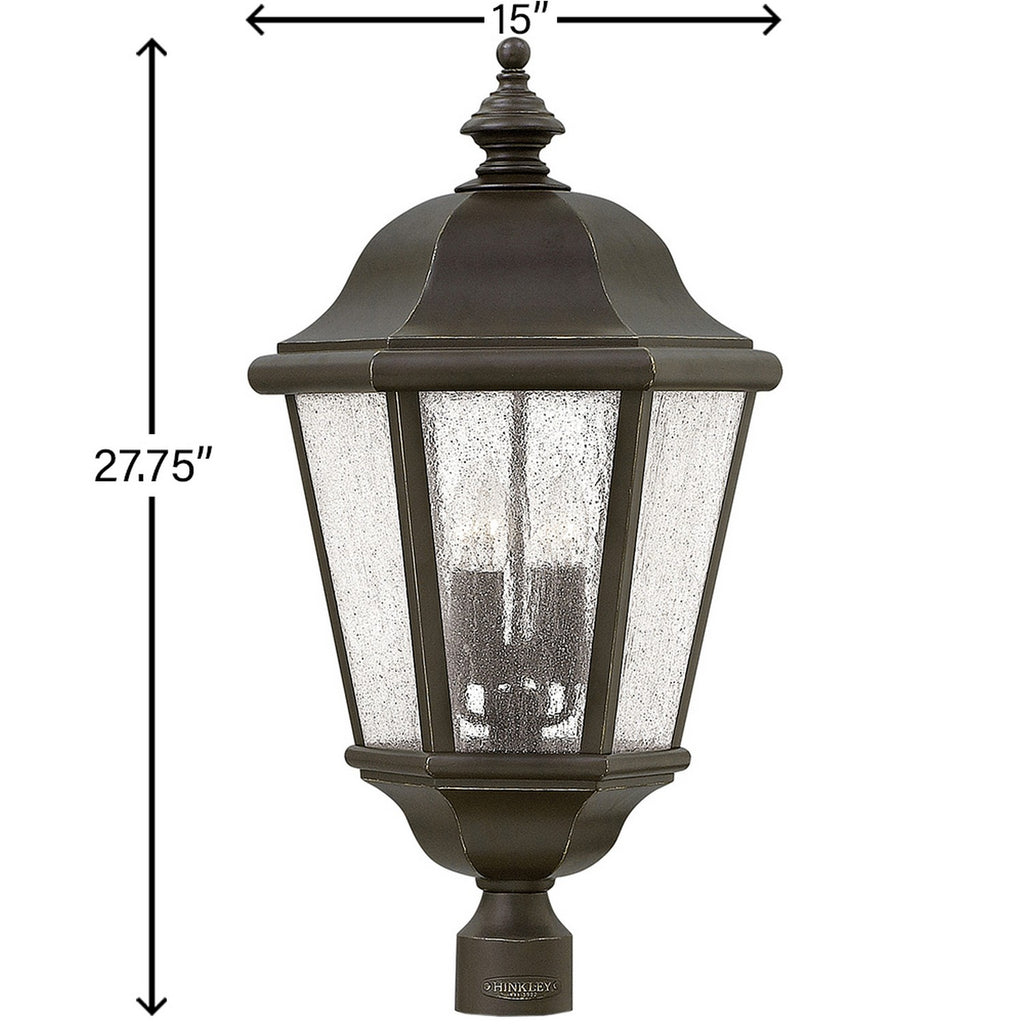 1677OZ-LL Edgewater 4 Light Outdoor Post/Pier Mount|Dimensions Image