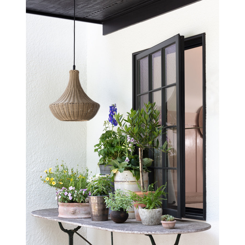 17-1024GRY Vista 1 Light Outdoor Chandelier | Lifestyle Image
