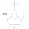 17-1024GRY Vista 1 Light Outdoor Chandelier | Dimensions Image