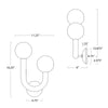 17-1033-R Happy 2 Light Outdoor Sconce | Dimensions Image