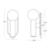17-1039 Dion 1 Light Outdoor Sconce | Dimensions Image