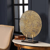 SoHo Chic Industrial Statues with Bright Gold Accents on Bronze Stand- Alternate Image