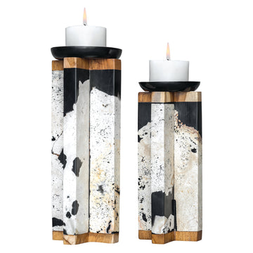 Teak Wood and Aged Black Accents
