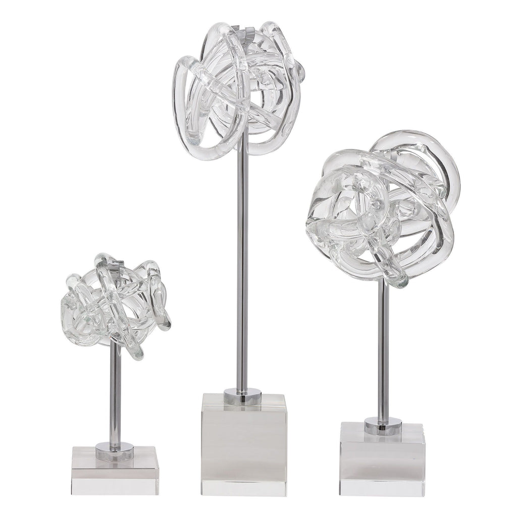 Park Avenue Traditional Statues + Bookends in Trio Glass Knot- Alternate Image