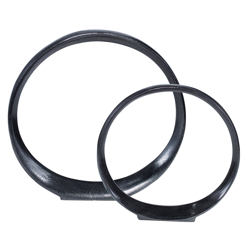 17913 Uttermost Orbits Black Ring Sculptures, S/2 | Main Image