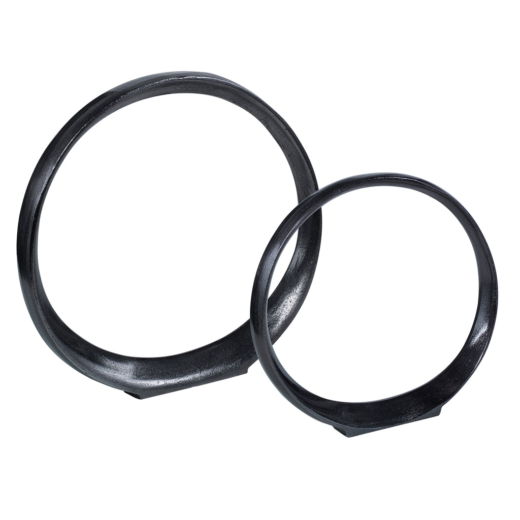 17913 Uttermost Orbits Black Ring Sculptures, S/2 | Alternate Image