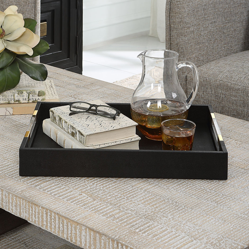 Black Shagreen SoHo Chic Industrial Tray - Alternate Image