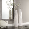 White Ceramic Transitional Vases | Crackled Finish | Pale Gray Undertones - Alternate Image