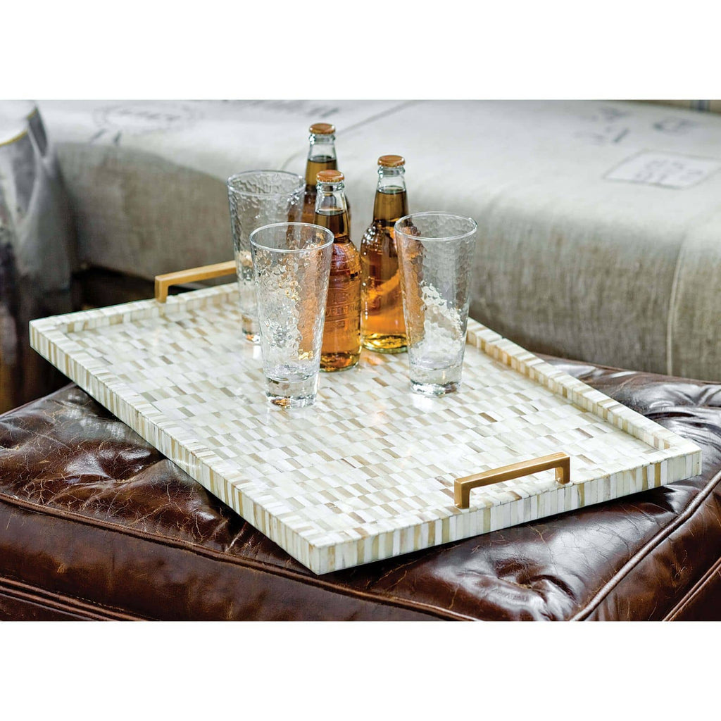 20-1039 Multi-Tone Bone and Brass Tray | Lifestyle Image