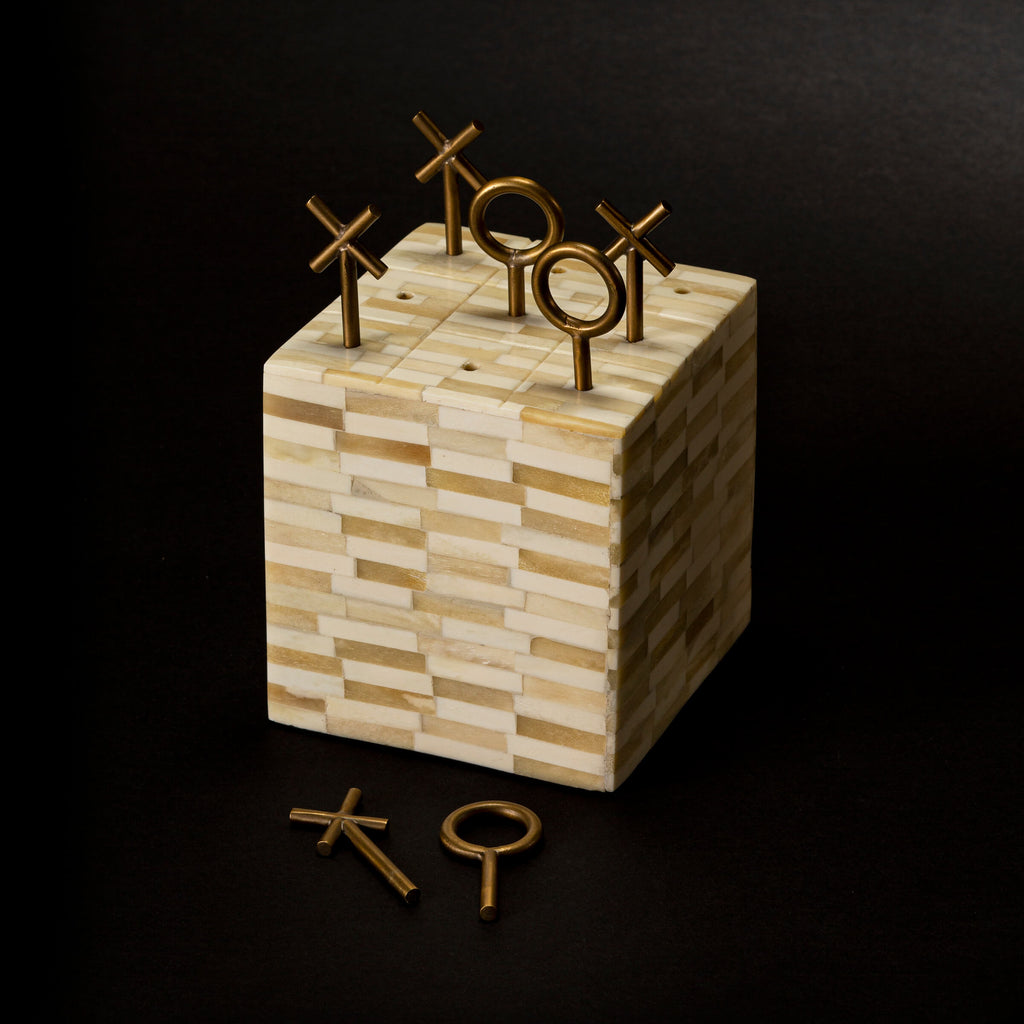 20-1099 Tic Tac Toe Block (Multi-Tone Bone) | Alternate Image