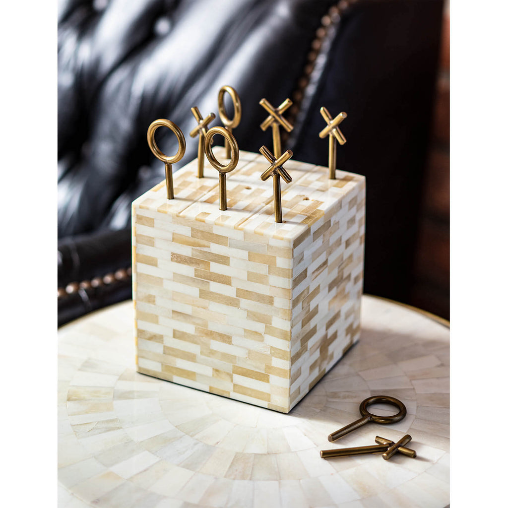 20-1099 Tic Tac Toe Block (Multi-Tone Bone) | Lifestyle Image