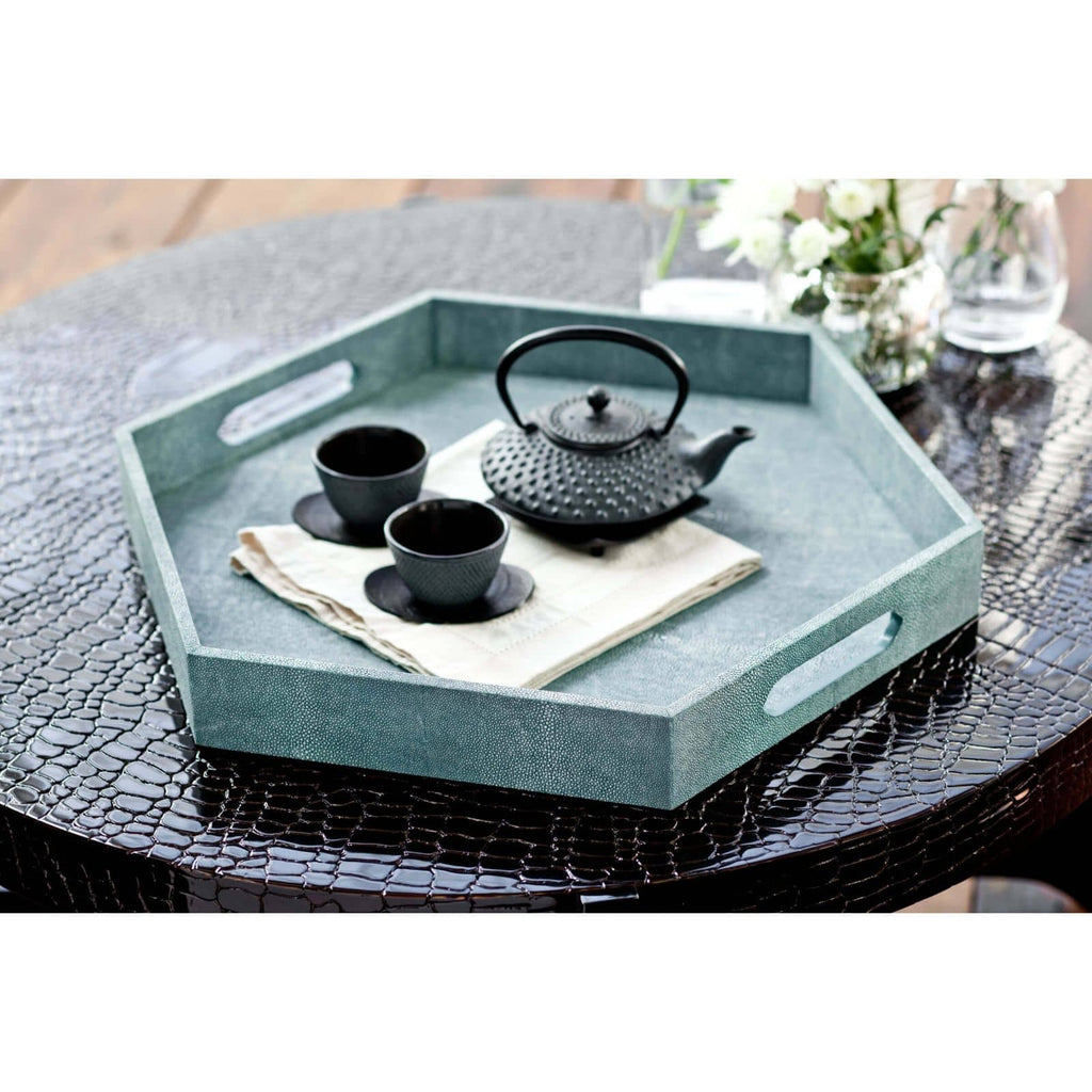 20-1145TQ Shagreen Hex Tray | Lifestyle Image